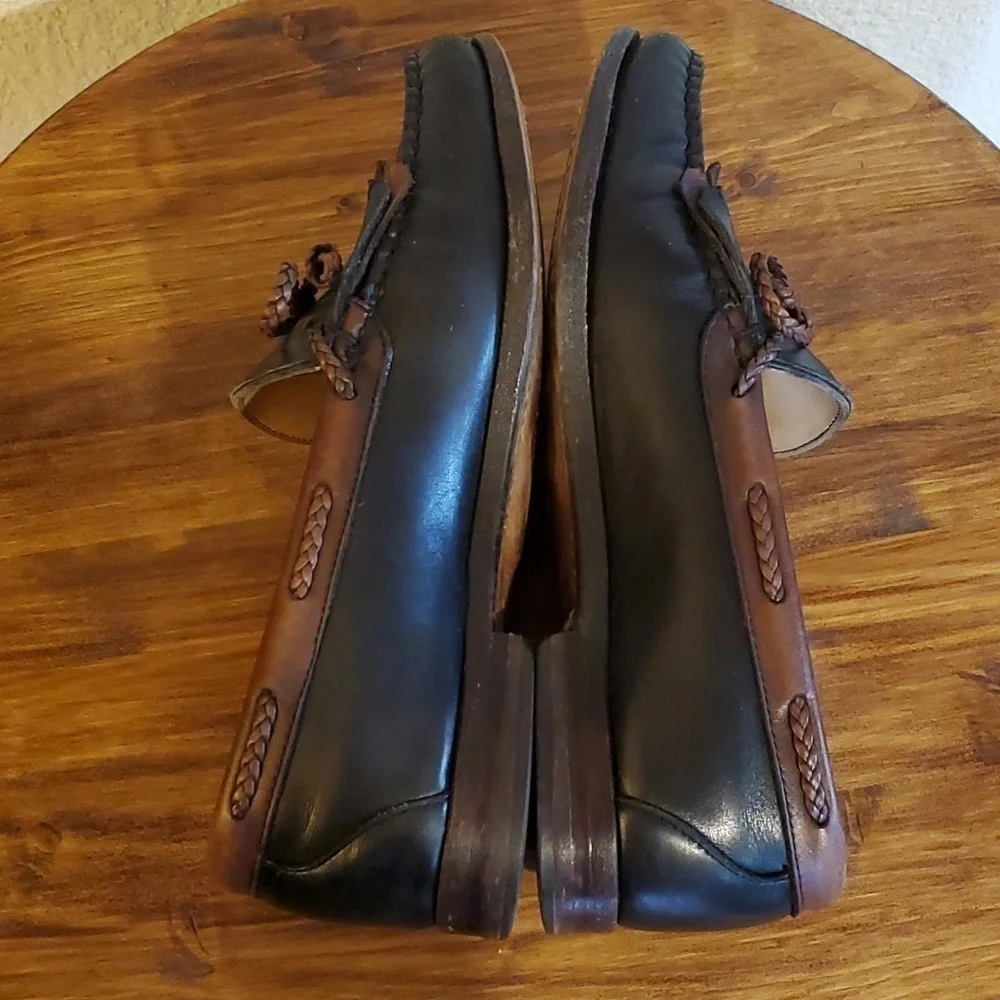 Allen Edmonds| Woodstock Black Comfort Men Loafers 2 Tone Slip On Tassels Sz.8.5